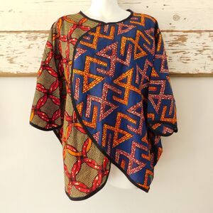 WOOFY BUBBLES Vintage Smock Top Cotton Artist Handsigned Multicolor RARE OOK